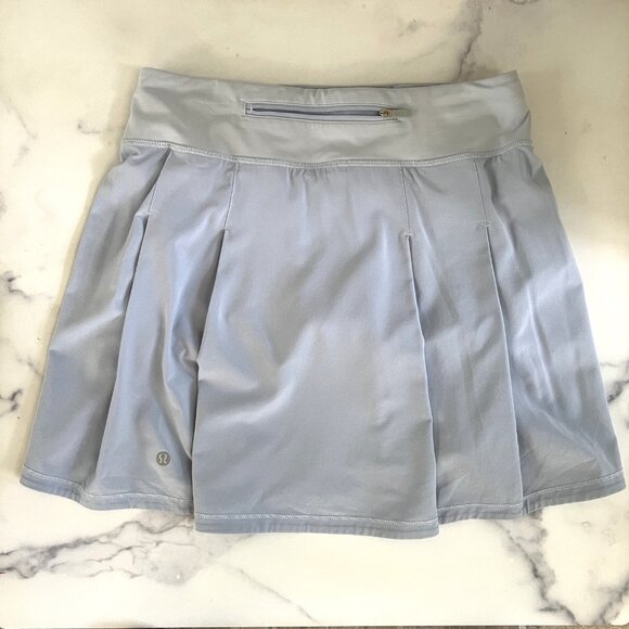 Lululemon Pace Rival Mid-Rise Skirt *Extra Long, Blue Linen, Size 4 - Picture 4 of 12
